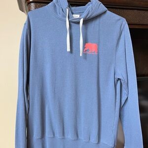 The Normal Brand Blue Hoodie with Pink Bear Logo